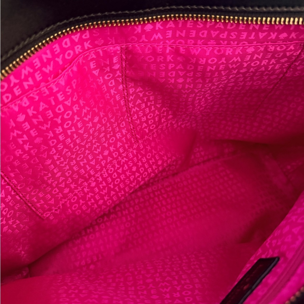 Kate Spade Maxi Black Leather Tote with Charm - Picture 7 of 7